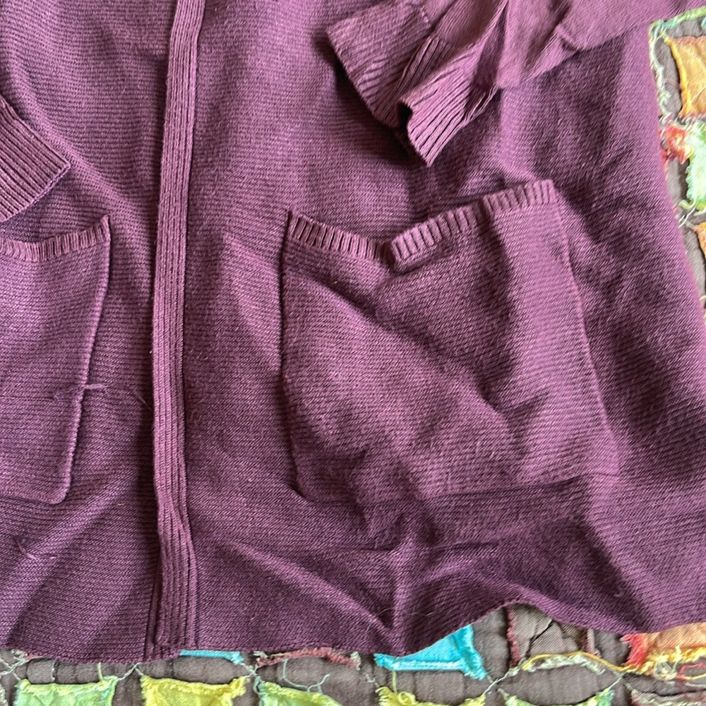 Time and True Burgundy Small Cardigan with Pockets - Picture 5 of 8